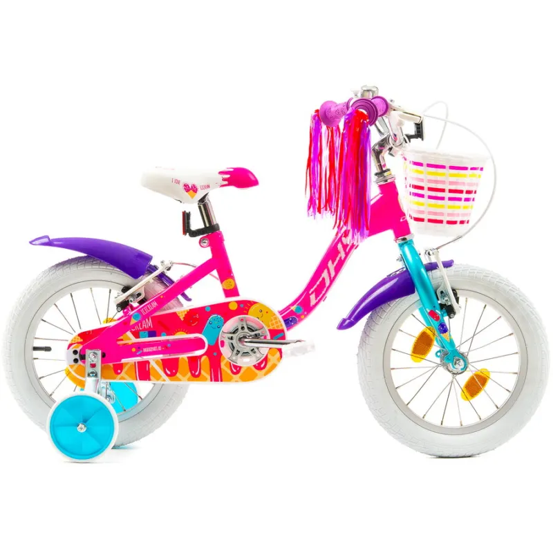 Premium Bicicleta Copii DHS Icecream - 16 Inch, Roz