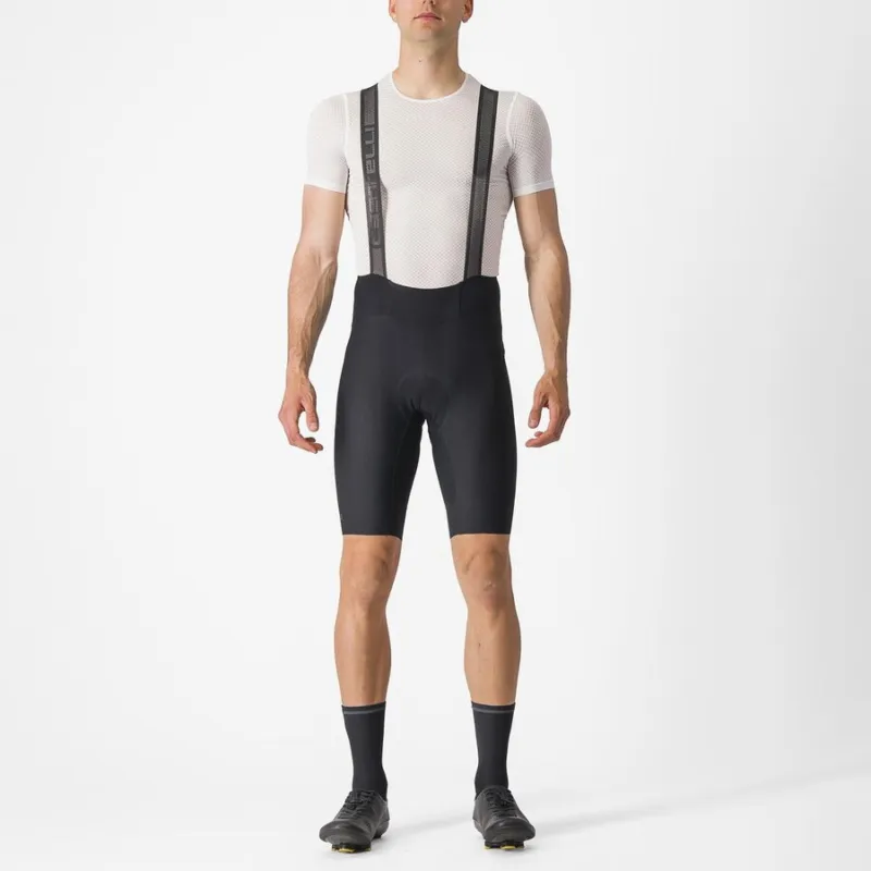 Ieftin Pantaloni scurti cu bretele Castelli Espresso pentru barbati negru XXXL