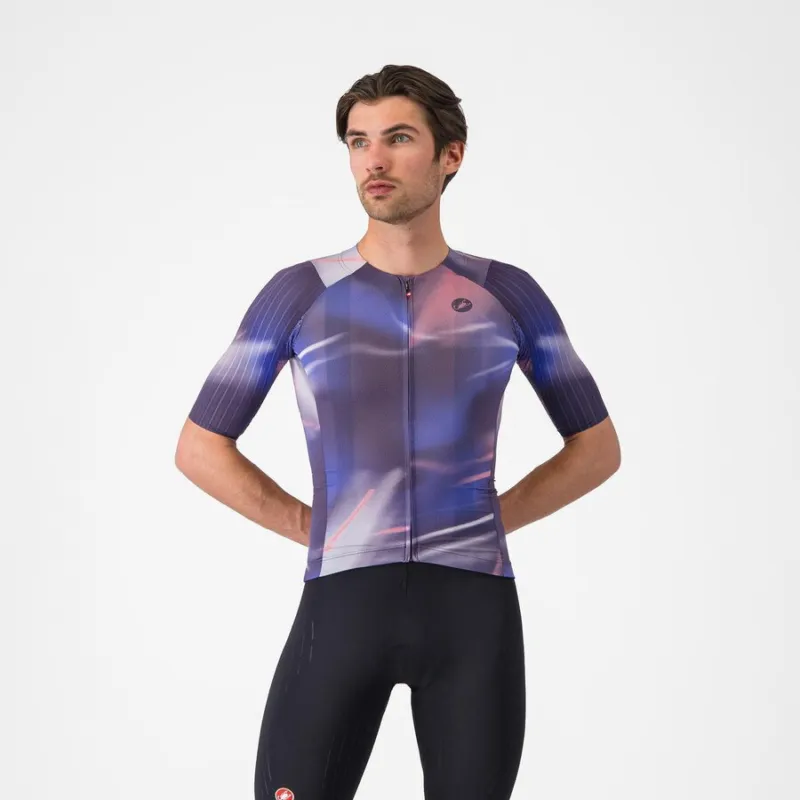 Ofertă de sezon Tricou cu maneca scurta Castelli Aero Race 8s, pentru barbati, rosa giro/night shade L