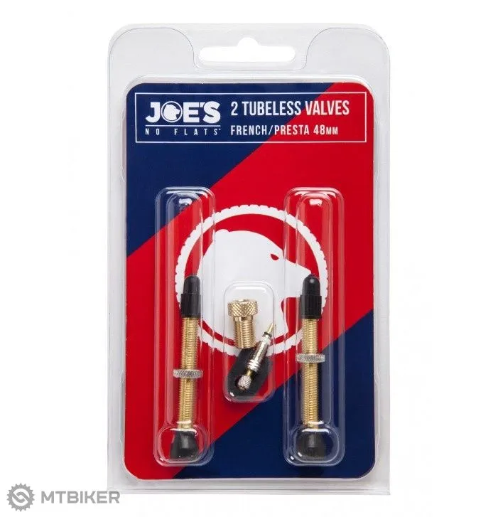 Set valve tubeless Joe's, Presta 48 mm, 2 buc., auriu Discount