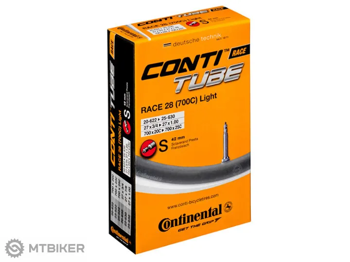 Ultima șansă Cameră Continental Race Light 700x18–25C, valvă Presta - Presta 42mm