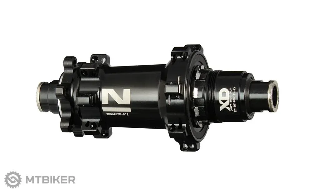 Náboj Novatec XDS642SB/A-B12-A6A-S11(XD) spate, 6 găuri, 28 găuri (key hole), 12x148 mm, casetă Sram XD, OEM Retur ușor