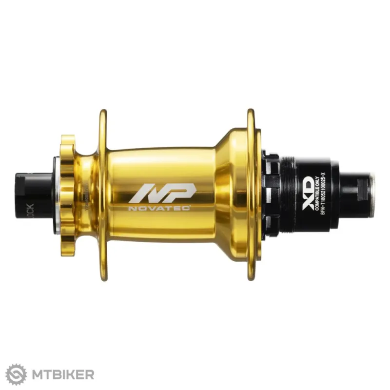 Plată sigură Butuc spate Novatec XD602SB/A-B12-S11 Boost, 32 găuri, 12x148 mm, 6 găuri, SRAM XD, auriu, OEM
