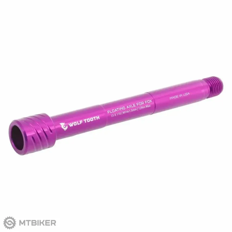 Transport gratuit Axă față Wolf Tooth Floating Axle pentru furci FOX, violet