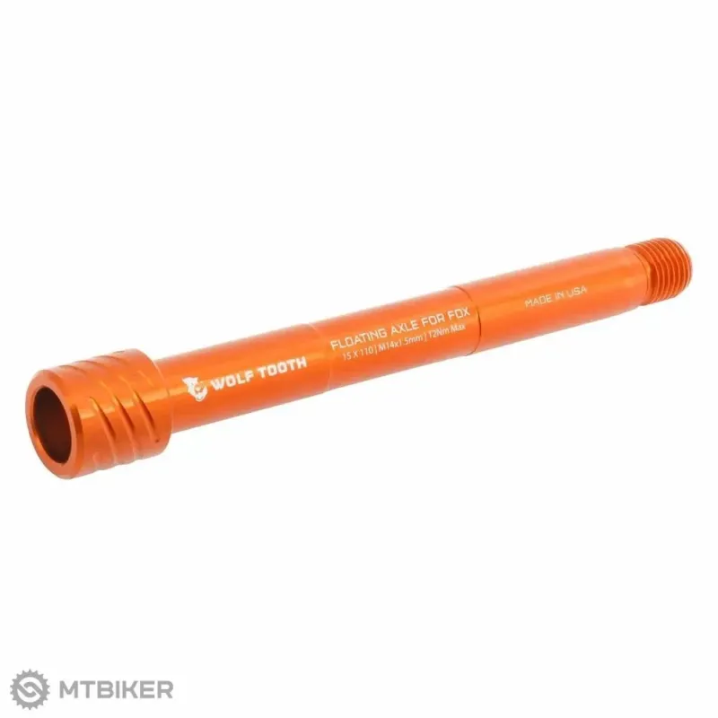 Axă față Wolf Tooth Floating Axle pentru furci FOX, portocaliu Doar azi