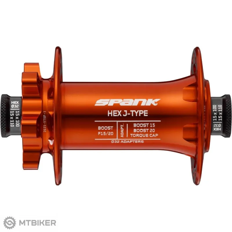 Bestseller Butuc față SPANK HEX J-TYPE Boost F15/20, 32 găuri Orange