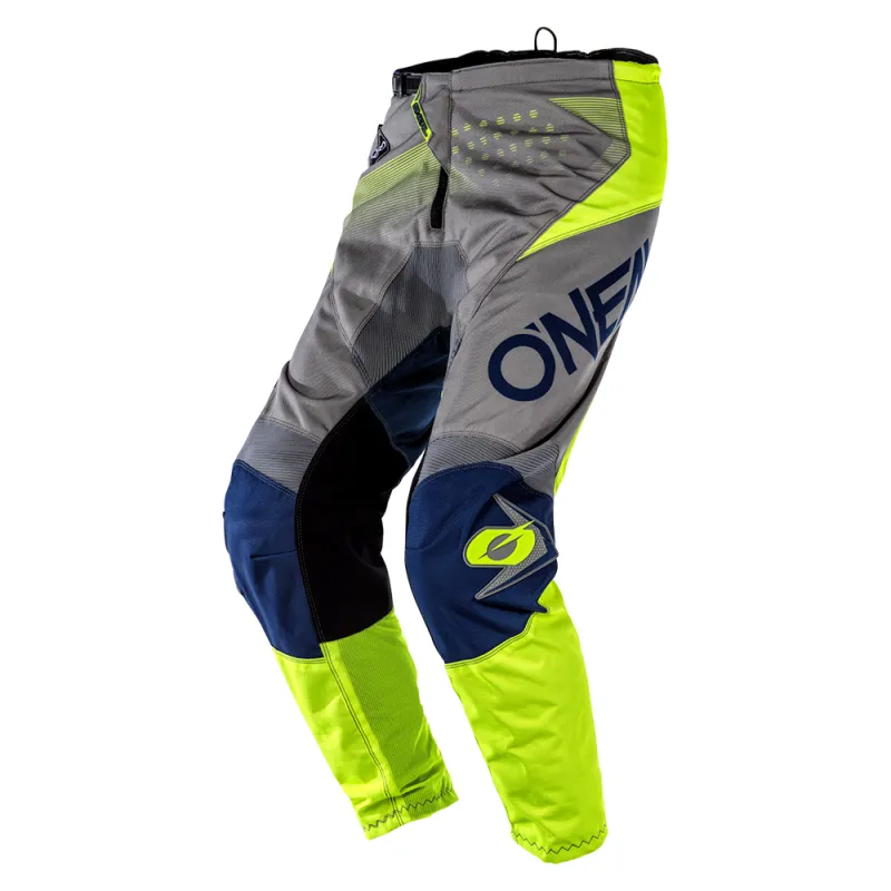 Cumpărături sigure Pantaloni motocross O’NEAL ELEMENT FACTOR GRAY/BLUE/NEON YELLOW - 38
