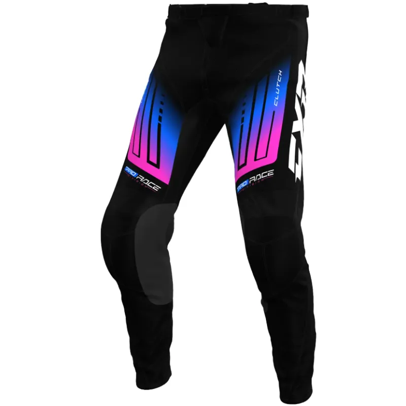 Reducere de preț Pantaloni motocross pentru copii FXR CLUTCH MX25 BLACK/BLUE/PINK - 26 - 12/14