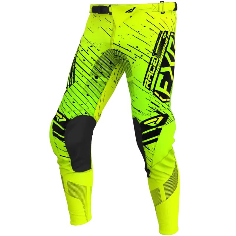 Livrare gratuită Pantaloni motocross pentru copii FXR PODIUM MX25 HIVIS/LIME/BLACK - 26 - 12/14