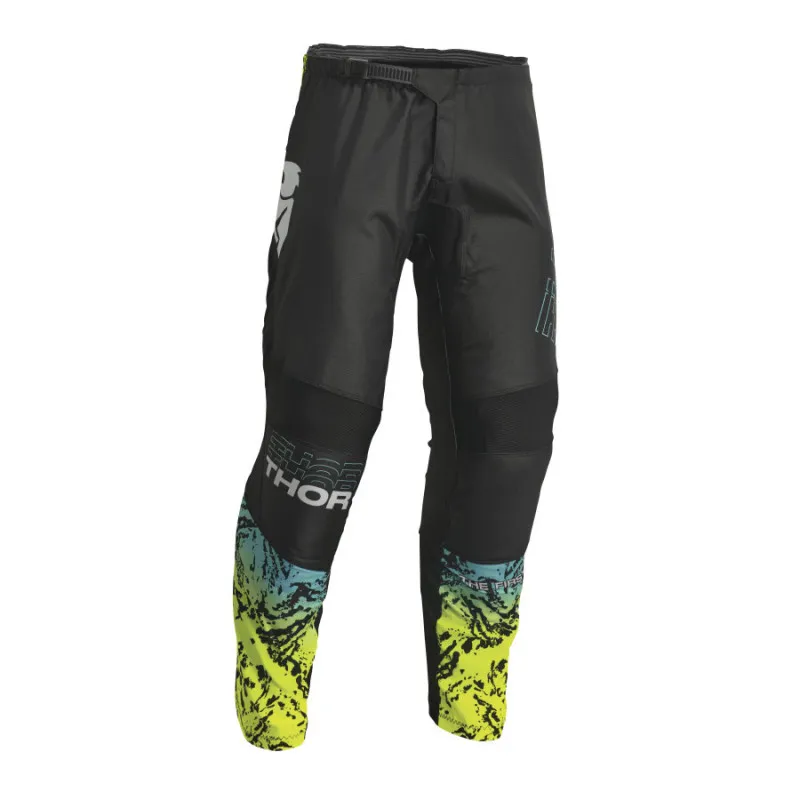 Pantaloni motocross pentru copii Thor youth sector atlas, Negru/Galben fluo - 18 - Preț promoțional