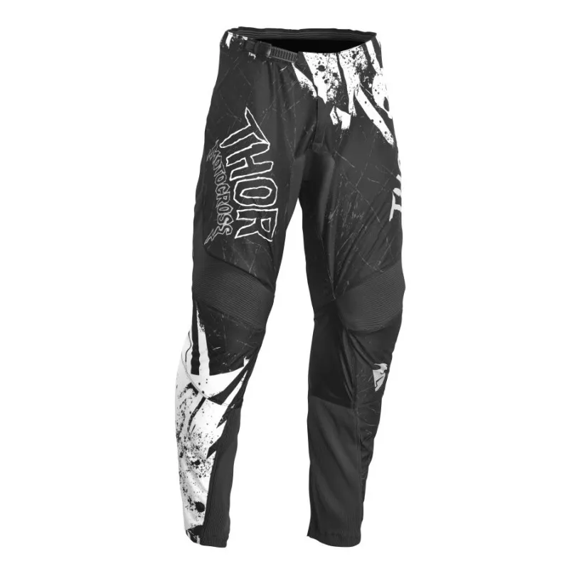 Calitate înaltă Pantaloni motocross pentru copii Thor youth sector gnar, Negru/Alb