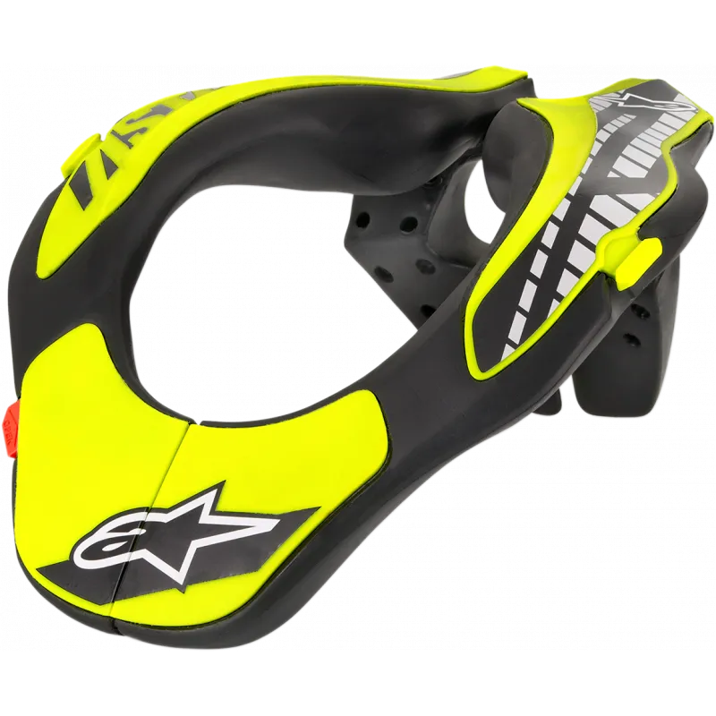 Guler de protectie pentru copii Alpinestars neck support, Negru/Galben Fluo Transport gratuit
