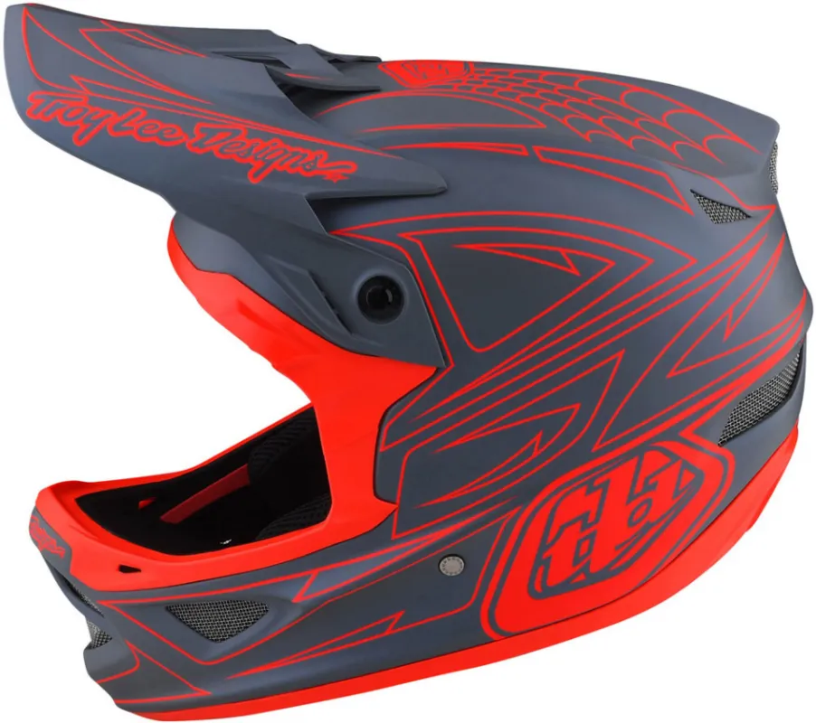 Troy Lee Designs D3 Fiberlite Spiderstripe Red Fullface - Medium(56-57cm) Reducere de preț