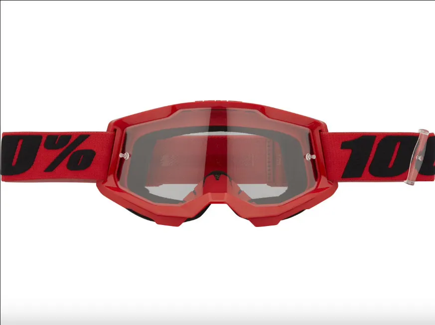 Cel mai vândut 100% Strata 2 Red Clear lens - Goggle + sticker