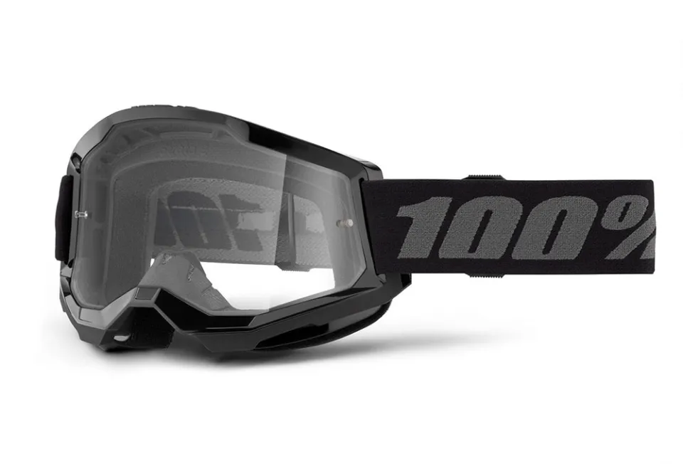100% Strata 2 (Clear Lens) negru - Goggle Retur ușor