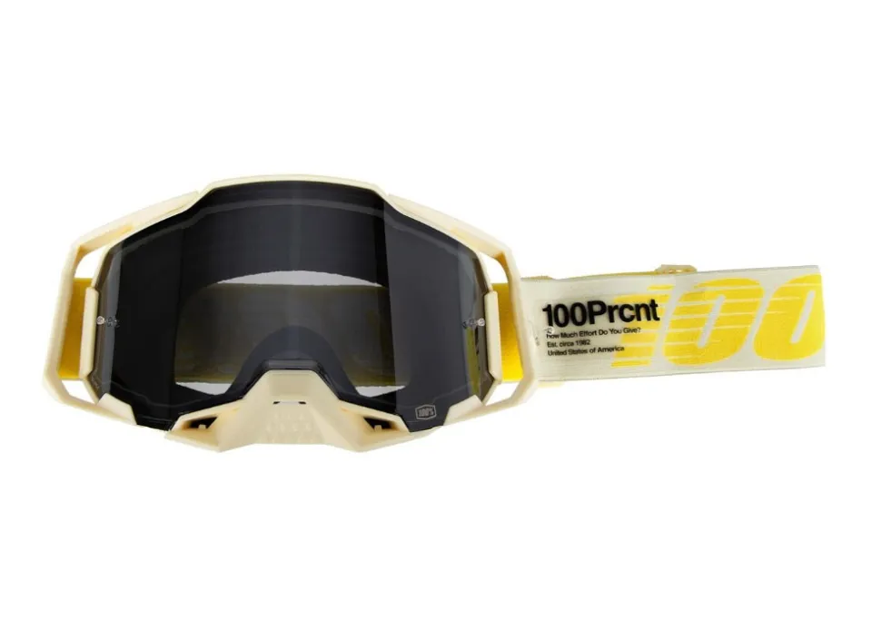 100% Armega Barely goggle - Smoked Iridium lens - alb/crem Retur gratuit