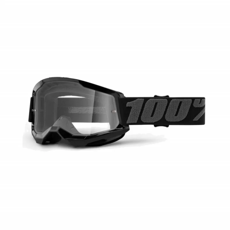 100% Strata 2 Stealth Black - Goggle Clear Lens + sticker Cumpără online