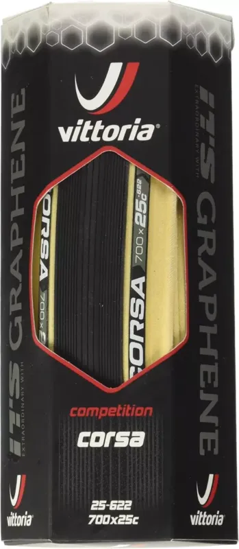 ANVELOPA VITTORIA CORSA COMPETITION 700 X 25C(25-622) GRAFENE G+ Negru/Crem Noutate