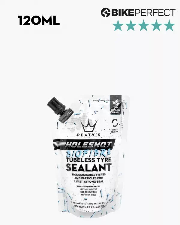 Reducere de preț SOLUTIE ANTI-PANA PEATY'S HOLESHOT BIOFIBRE TUBELESS TRAIL POUCH 120ml