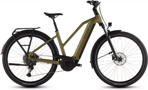 BICICLETA ELECTRICA CUBE TOURING HYBRID PRO 800 TRAPEZE GOLDENLIME BLACK 2026 58cm Premium