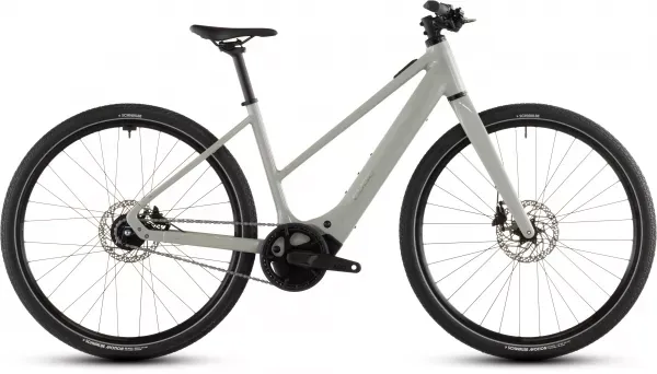 Ultima șansă BICICLETA ELECTRICA CUBE EDITOR HYBRID SLX 400X TRAPEZE REEDBEIGE CHROME 2026 58 cm