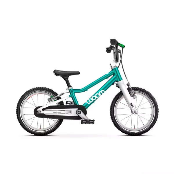 Cel mai vândut BICICLETA COPII WOOM GO 2 METALLIC PETROL 14inch