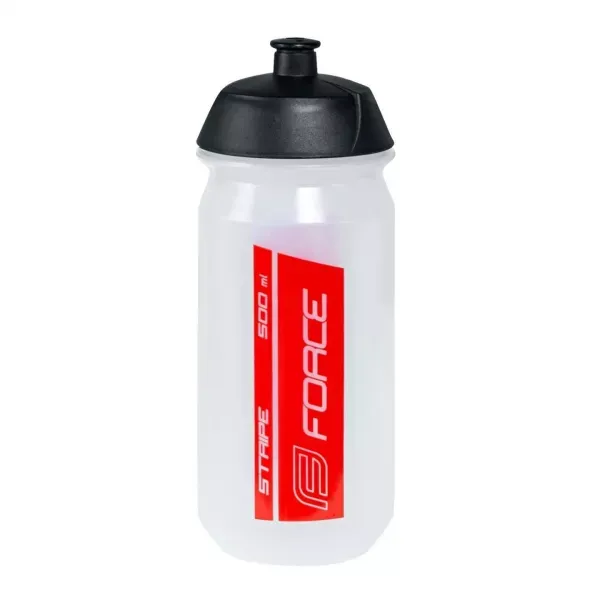 BIDON FORCE STRIPE 500ML TRANSPARENT ROSU Livrare gratuită