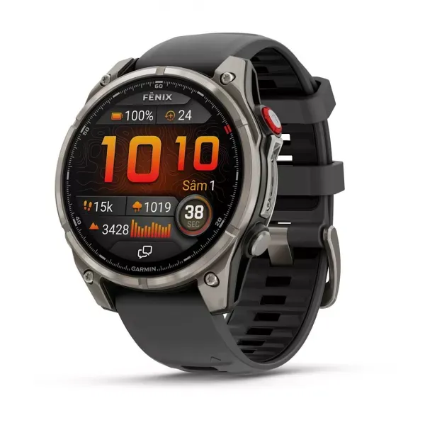 Bestseller CEAS GARMIN FENIX 8 PRO AMOLED LTE SAPPHIRE RAMA DIN TITANIUM CUREA SILICON GRAPHITE/NEGRU 47mm