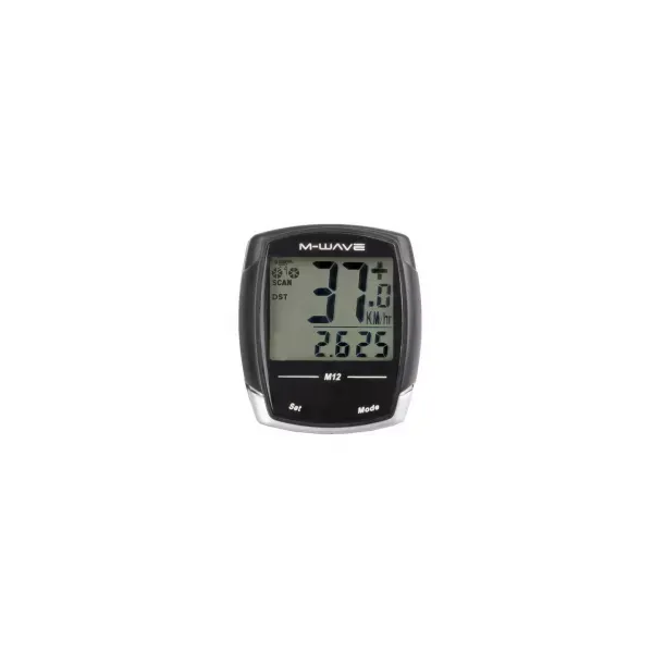 BIKE COMPUTER M-WAVE "M12" 12 FUNCTII Negru Livrare expres