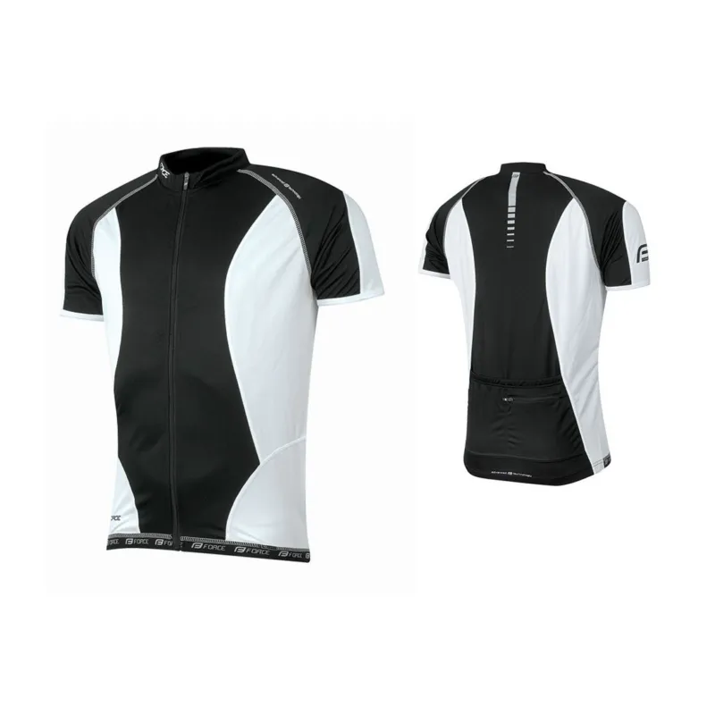 Tricou ciclism Force T12 negru/alb M Cumpără online