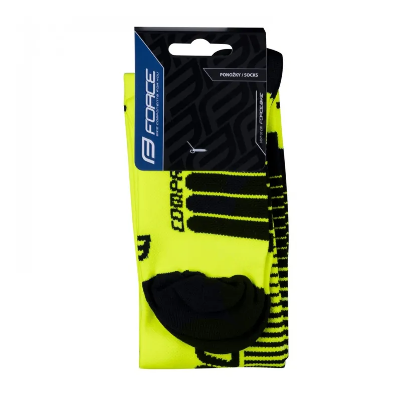 Sosete Force F Compress galben fluo/negru XXS-XS (33-35) Plată sigură