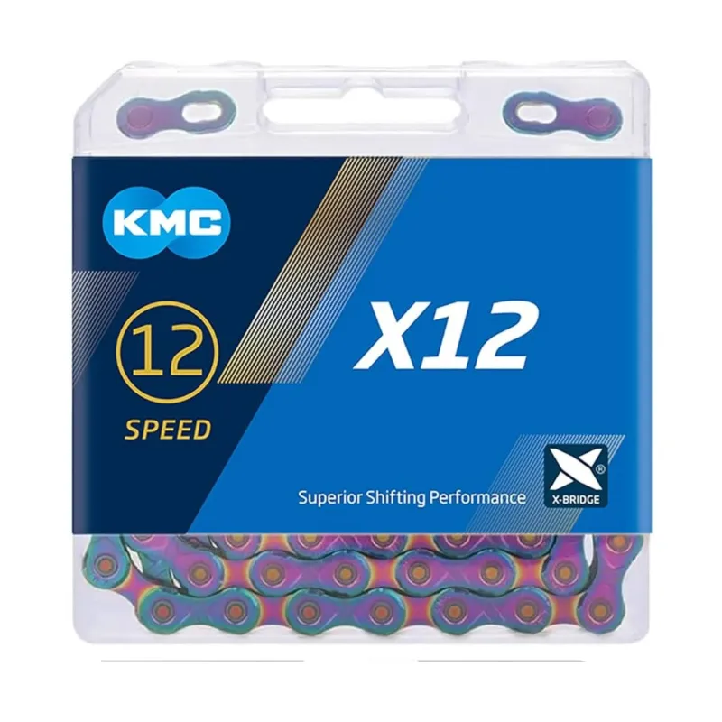 Plată securizată Lant KMC X12 Aurora Blue 12 viteze 126 zale ceruit