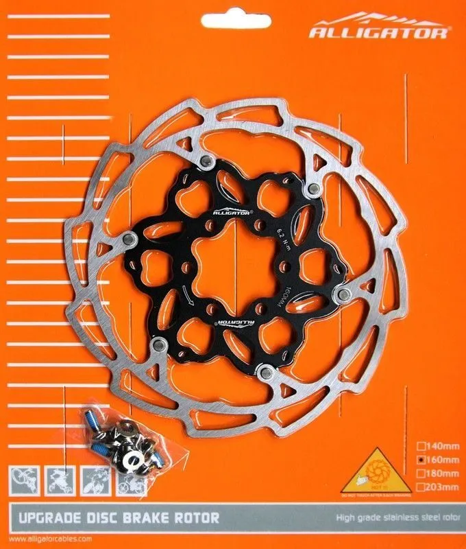 Disc frana bicicleta – ALLIGATOR – APPLE, R31BK, 160, miez alu, negru Ieftin