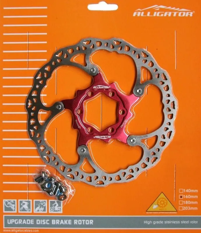 Disc frana bicicleta – ALLIGATOR – MOAI, R34RD, 160, miez alu, rosu Ofertă