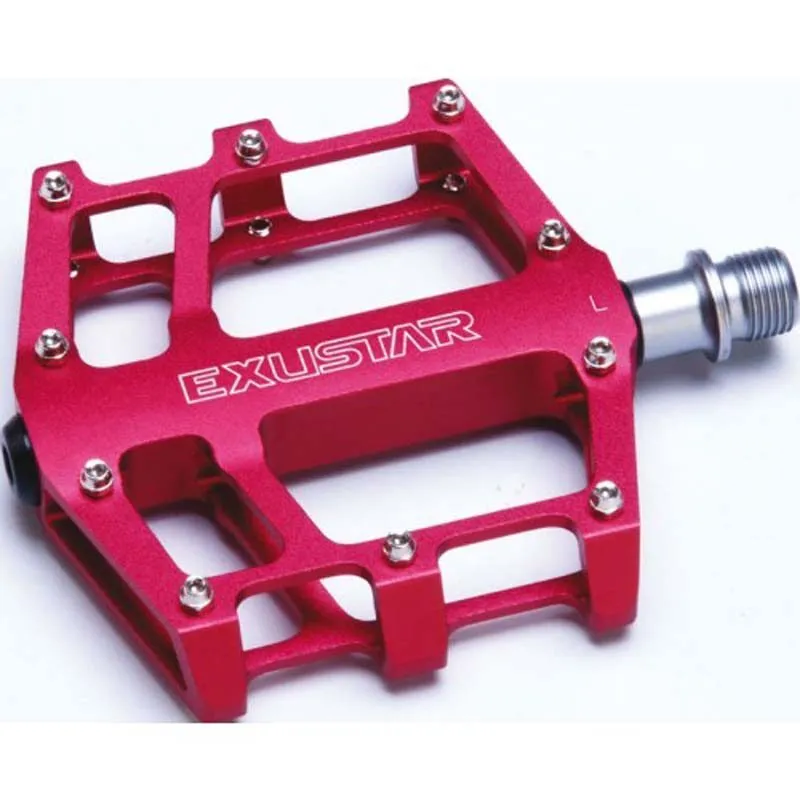Preț mic Pedale bicicleta MTB/BMX/ENDURO ,CNC, ROSU, AX 9/16, 358GR. PINI DET. EXUSTAR