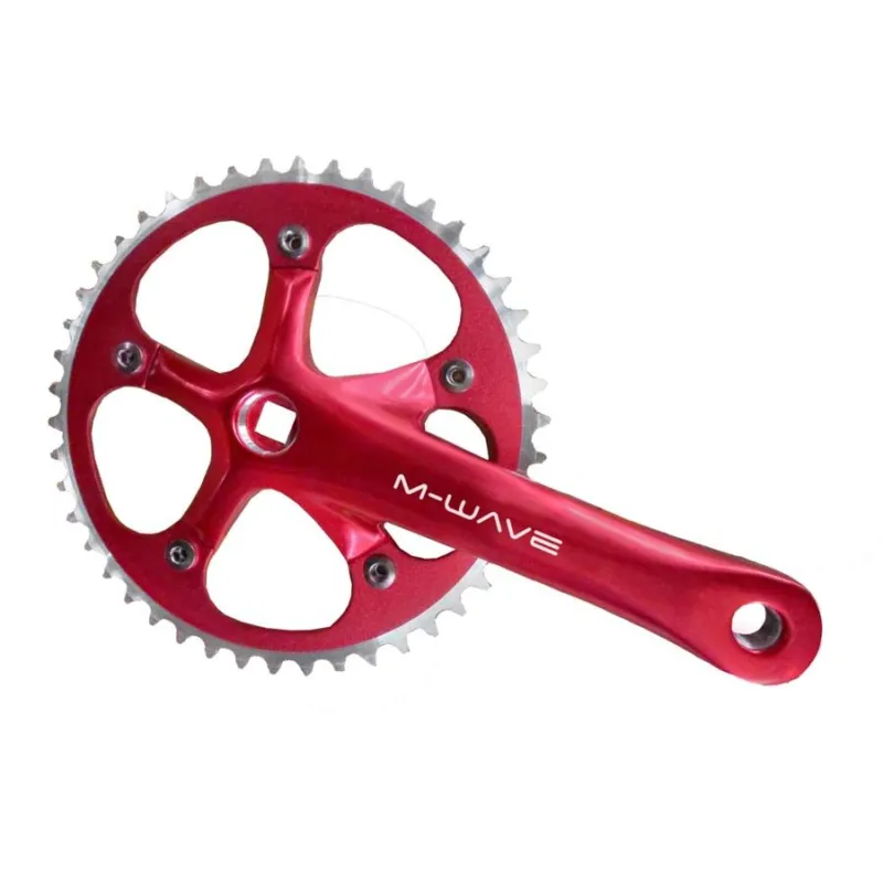 Angrenaj bicicleta M-WAVE 46 T/1V, ROSU, ALUMINIU Cel mai bun preț