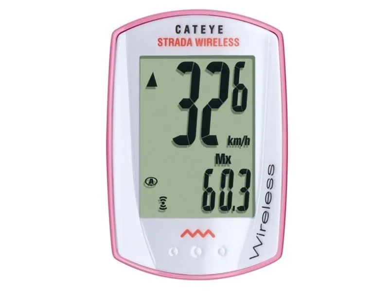 Ofertă limitată CICLOCOMPUTER CATEYE CC-RD300W STRADA WIRELESS, 8 FUNCTII, ROZ/ALB (13)