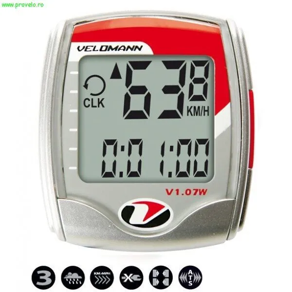 Doar azi CICLOCOMPUTER BICICLETA VELOMANN 7 FUNCTII V107