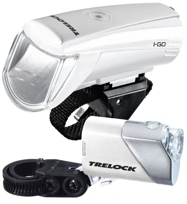 Disponibil imediat Set far Trelock LS 750 I-go batt/LS 710 Reego albe