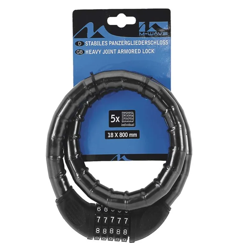 Antifurt bicicleta cu cifruM-WAVE „HD 18.8” Preț redus