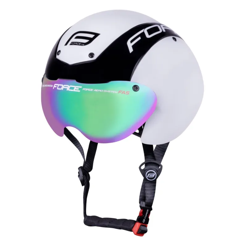Lichidare de stoc Casca Force Globe Timetrial alb/negru L-XL (58-62 cm)