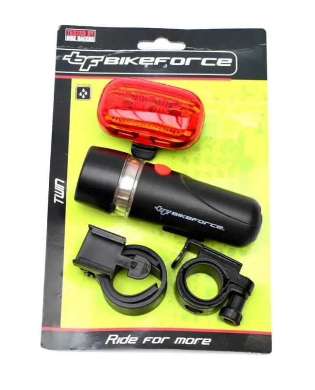 Preț redus Set lampa fata spate BikeForce Twin 3 functii