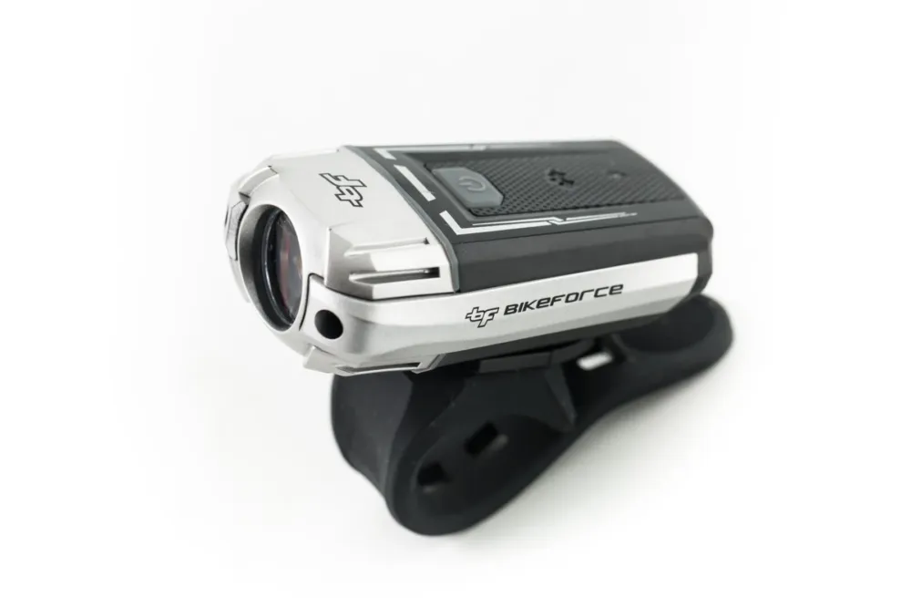 Preț mic Lampa fata BikeForce 4 functii, 300 LM, USB black grey