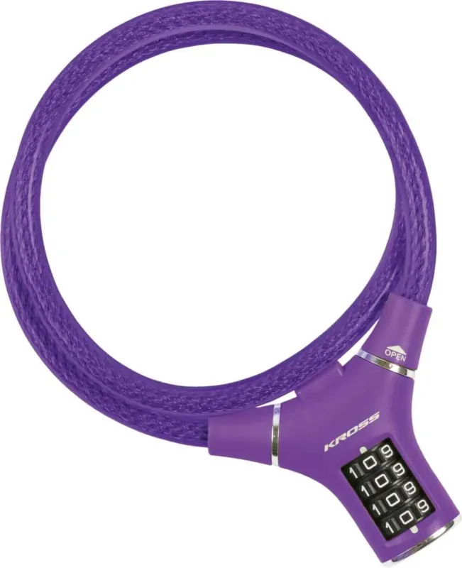 Lacat cu cifru Kross KZS 450 12 mm x 900 mm purple Expediere rapidă