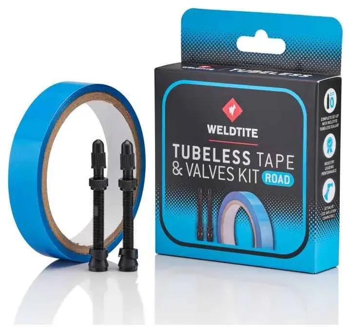 Livrare gratuită Valve si banda Set tubeless Road kit Weldtite