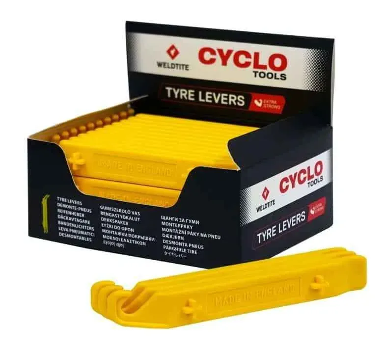Retur gratuit Levier anvelopa nylon galben Weldtite