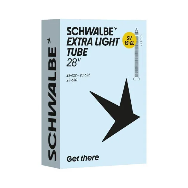 Ofertă exclusivă SCHWALBE Cameră EXTRA LIGHT SV15-EL 700x18/28C (23/28-622/630) FV 80mm 70g