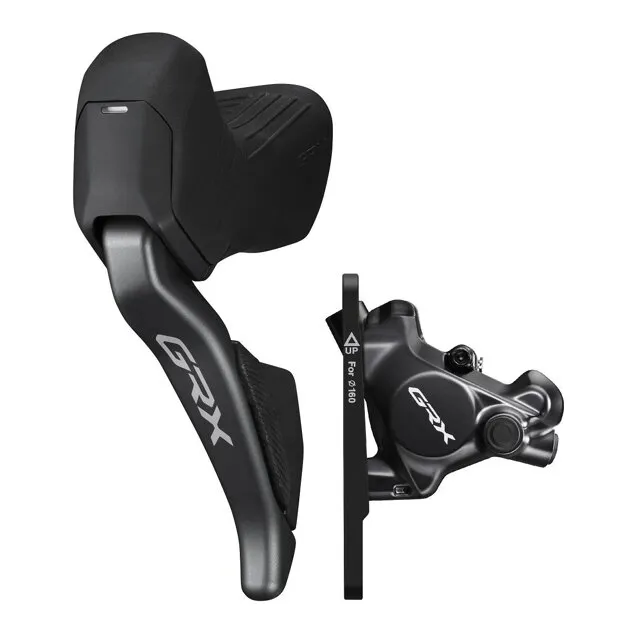 Vezi acum SHIMANO ST-RX825L/BR-RX820F 2-viteze Dual control GRX stânga Di2 schimbător/frână hidraulică.