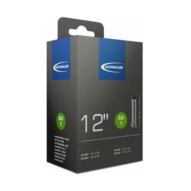 Ultima șansă SCHWALBE Cameră AV1 12x1.75/2.10 AV 40mm (47/62-203) 80g