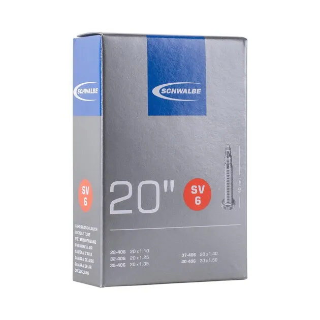 SCHWALBE Cameră SV6 20x1.1/1.50 FV 40mm (28/40-406) 95g Preț redus